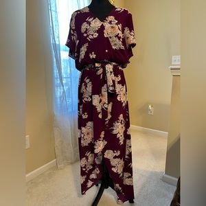 High low dress. Size XL by Candies. Purple with floral print.